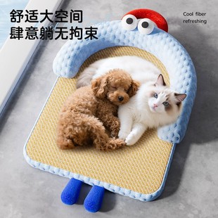 通用夏天藤编凉席垫子可拆洗冰豆豆猫咪沙发床宠物睡窝 猫窝四季