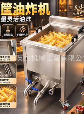 小型筐油炸机商用电加热薯条薯片鸡柳花生米香蕉片油炸设备