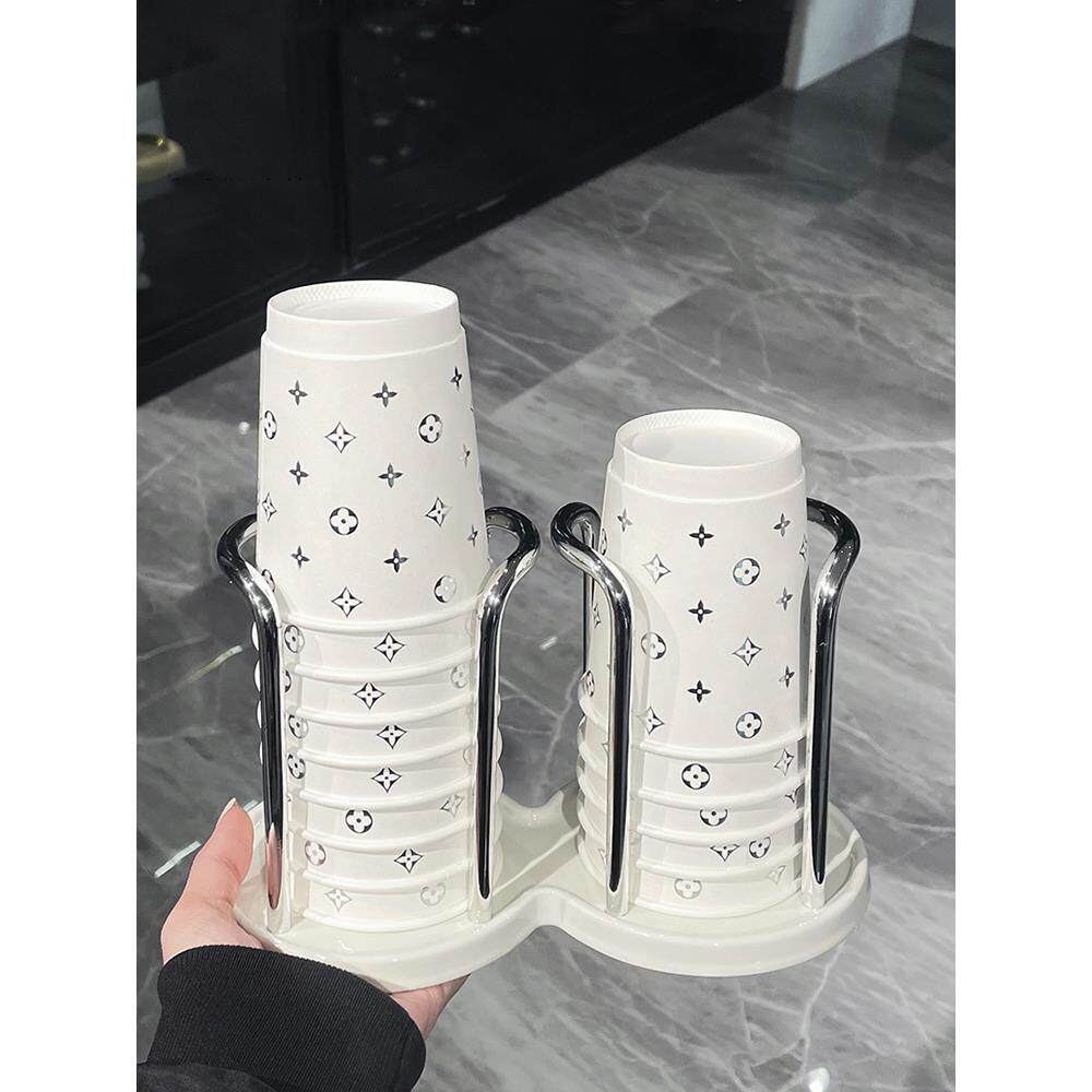 Epeiushome一次性杯子取杯器桌面取杯架台面轻奢纸杯架收纳置物架