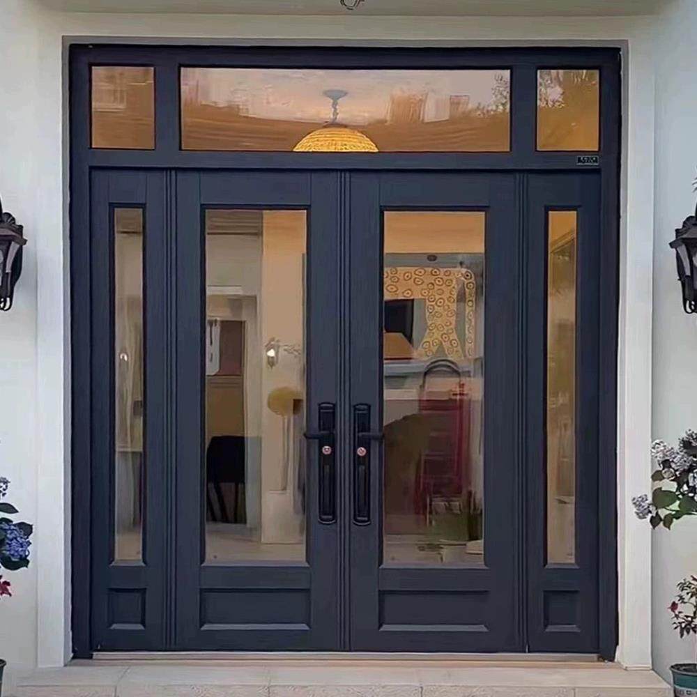 别墅大门双门农村自建房庭院大门乡村家用彷铜门锌合金进户门