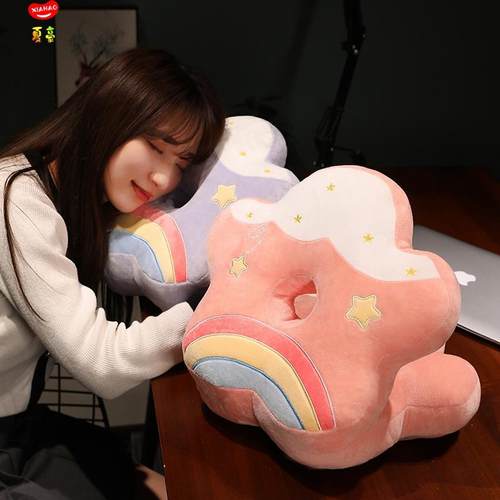 彩虹花朵冰丝学生午睡枕趴睡枕办公室午休趴桌子趴趴枕午睡神器
