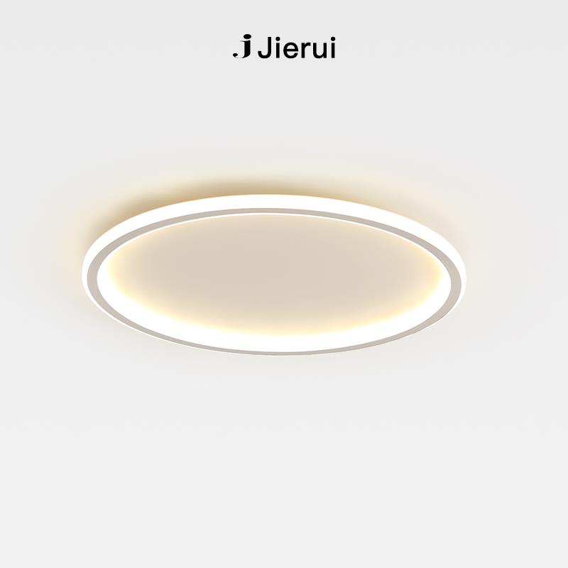 卧室吸顶灯现代简约超薄圆形书房灯北欧极简白色led主卧房间灯具