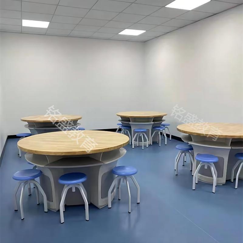 学生理化生六边形实验桌地理劳技圆形塑料桌子科学创客探究实验桌