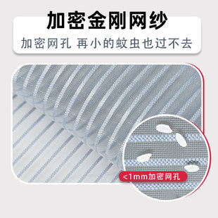 纱窗纱门免打孔自装 侧开金刚网防蚊门帘自粘磁性家用自装 沙网防蝇