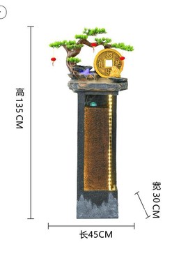 水幕墙假山流水喷泉摆件屏风田园招财大型背景墙酒U店客厅玄关隔