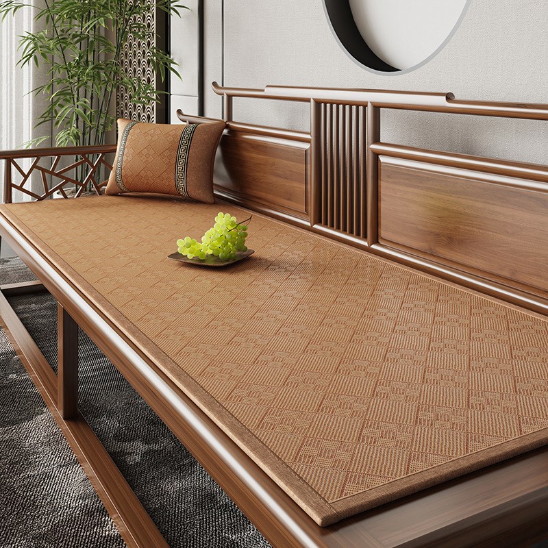 新中式夏季沙发凉席m坐垫防滑海绵垫子凉垫罗汉床夏天款沙发垫实