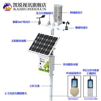 凯锐视讯农业气象监测站自动式雨量温湿度风速风向环境气候观测仪