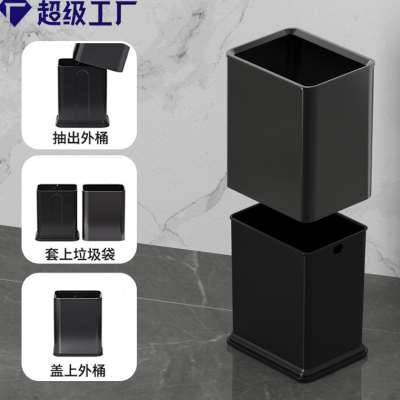 垃圾桶家用敞口无盖厨房客厅不锈钢大容量简约商用公室垃圾桶