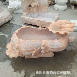 石雕流水摆件白i菜 造型喷水雕塑仿古鱼缸晚霞红室内外雕塑 百财