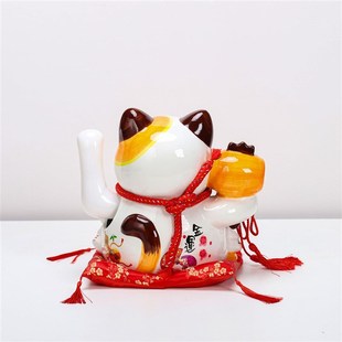 开业摆件工艺品15寸n两用招财猫柜台收银台家居送礼摆件银行 Log