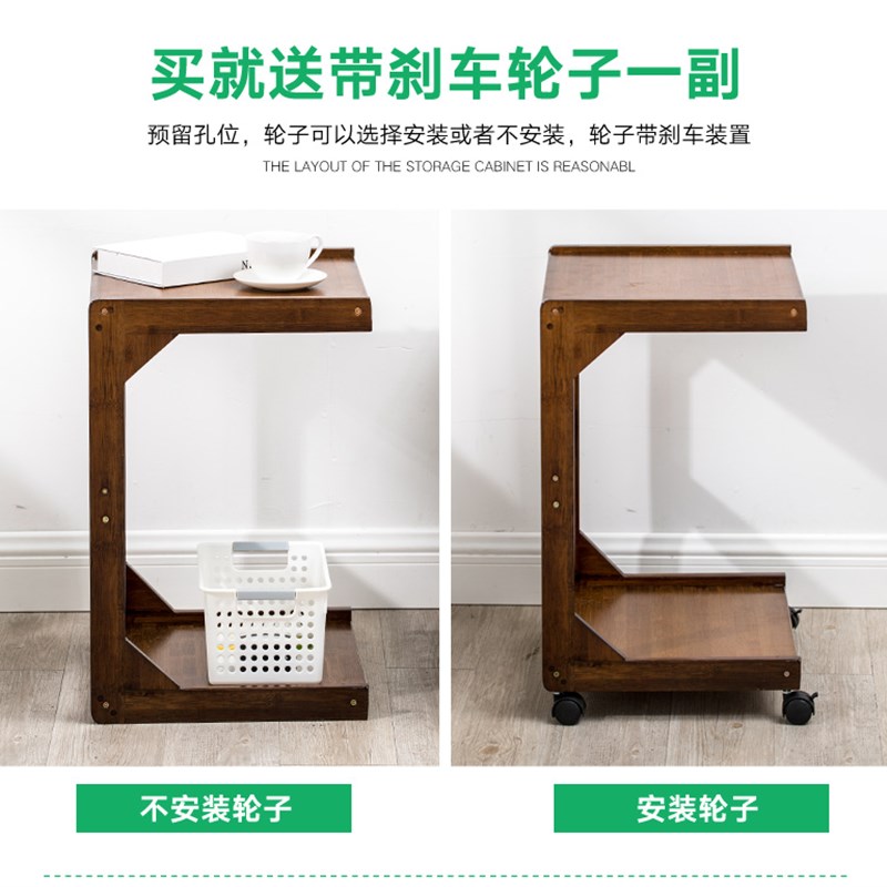楠竹茶水台边柜茶几饮水机水桶架子功夫茶桌实木移动茶车茶叶置物