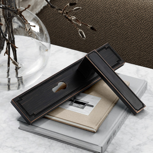 固高新中式门锁室内卧室仿黄古铜家用实木门锁静音磁吸房中式门锁