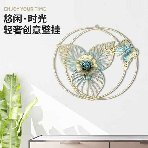 玄关挂饰美式轻奢Wall hanging创意客厅墙饰彩绘蝴蝶金属壁饰