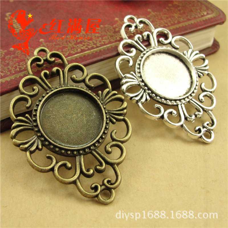 A1496 古青 7克 复古底托配件 时光宝石底托 18MM 40个/包