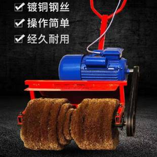 钢丝轮打磨机新款 电动彩钢瓦除锈机大型翻新平面设备工业级手推式