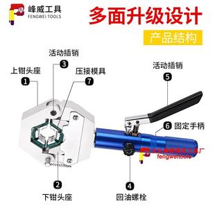 玉机环式 手动液压压管软管压接工具压接钳压汽车空调644便携管机