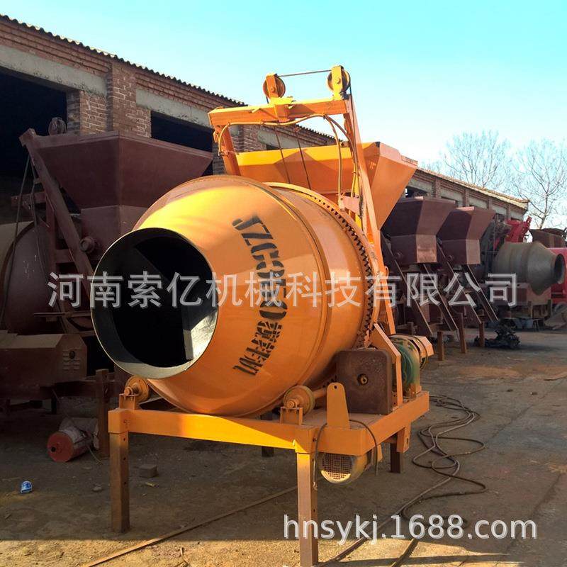 移动型混3500凝土J搅拌机 ZC35滚筒自落式搅机 爬梯拌上料水泥搅