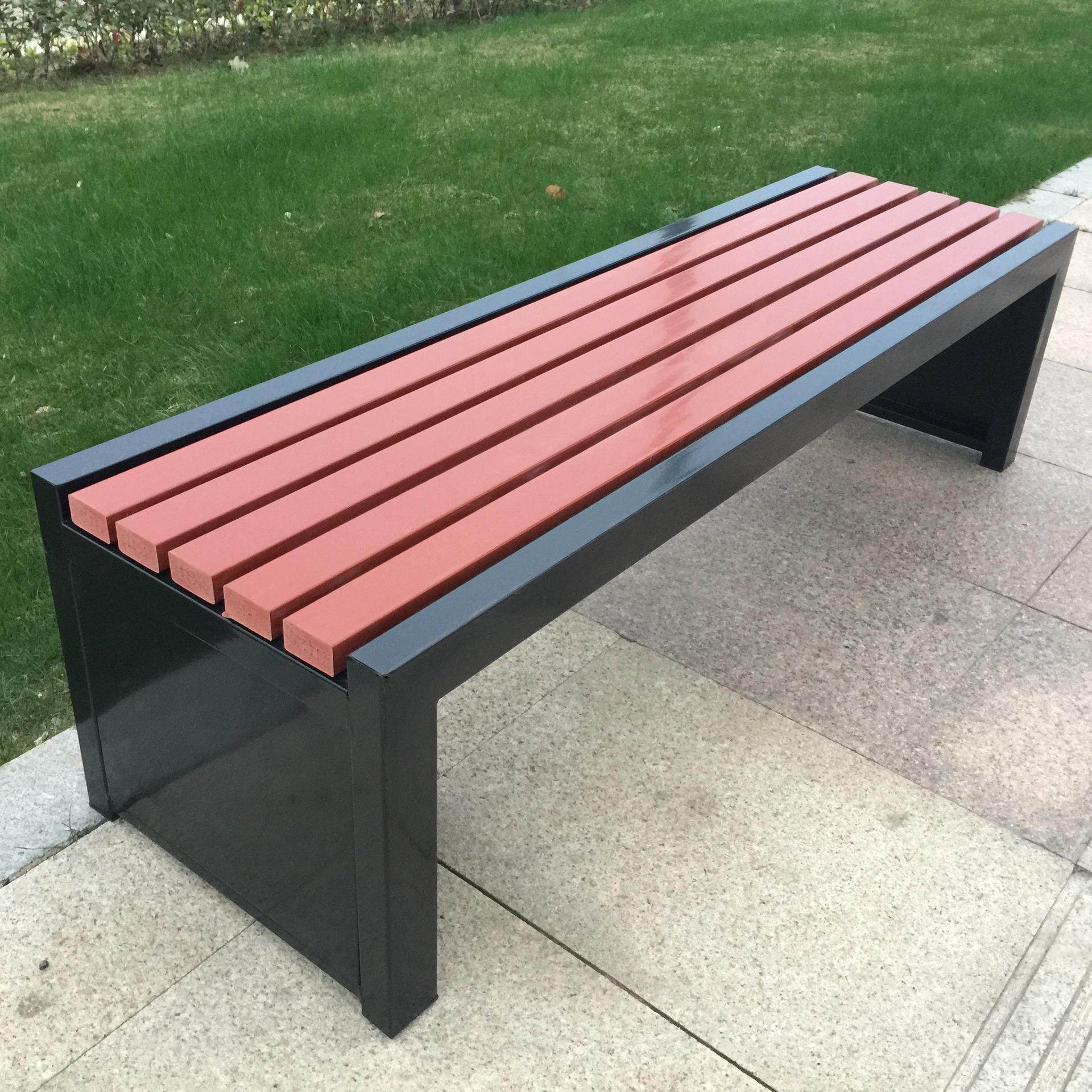 户外质园林881公园椅简广约广场球场长排椅条小区场休木闲座椅长