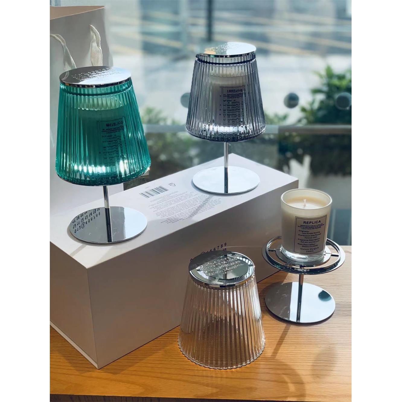 北欧马吉拉烛台香薰蜡烛灯轻奢家居装饰香氛扩香水晶玻璃摆件礼物