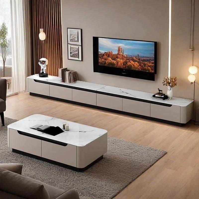 轻奢实木意式极简岩板烤漆茶几电视柜组合套装落地式现代简约客厅,住宅家具,电视柜,淘宝优惠券,粉丝福利购,淘宝优惠卷