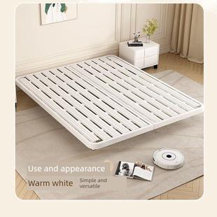 日式简约无床头悬浮床架子排骨架家用铁艺床加厚单人双人铁架子床