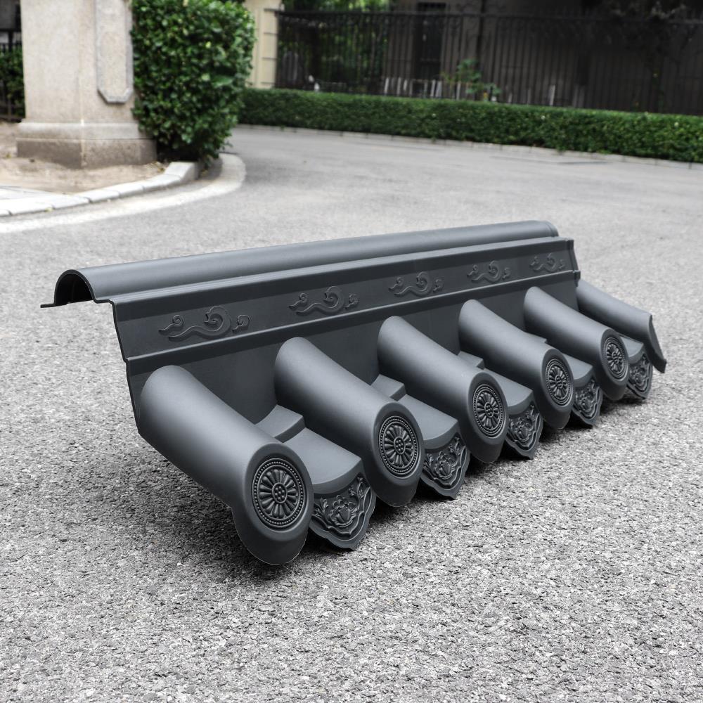 梦古特厚带脊单面瓦树脂墙头一体仿古单边院墙压顶塑料中式围墙瓦