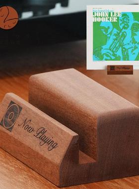 花椒工作室 实木黑胶唱片展示架装饰摆饰now playing桌面陈列架LP