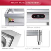 10格早餐车 商用电加热不锈钢保温车售饭车快餐保温台汤池4