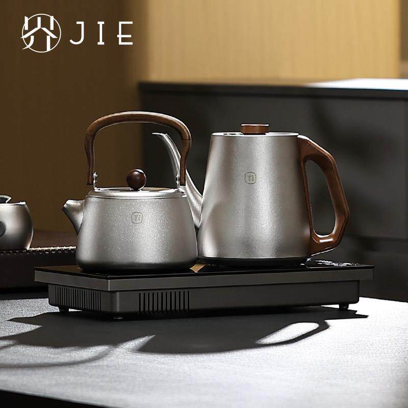 全自动底部上水纯钛电热烧水壶泡茶专用黑晶炉围炉煮茶快煮壶