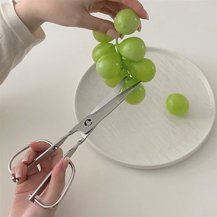 不锈钢剪刀户外露营家用厨房食物烤肉辅食全钢可拆卸剪刀 日式