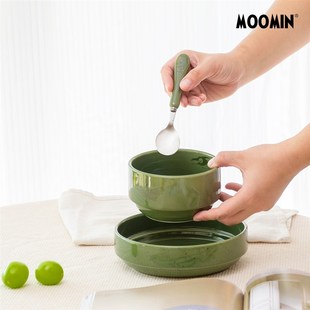 乔迁送礼物 姆明餐具套装 复古陶瓷盘碗 家用简约日式 可爱米饭碗