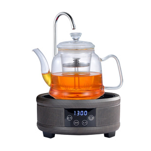家用电陶炉抽水茶壶茶具茶炉烧水壶 加厚大容量玻璃蒸汽煮茶器套装