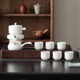 白瓷2025新款 懒人自动整套功夫茶具套装 茶杯轻奢家用泡茶器