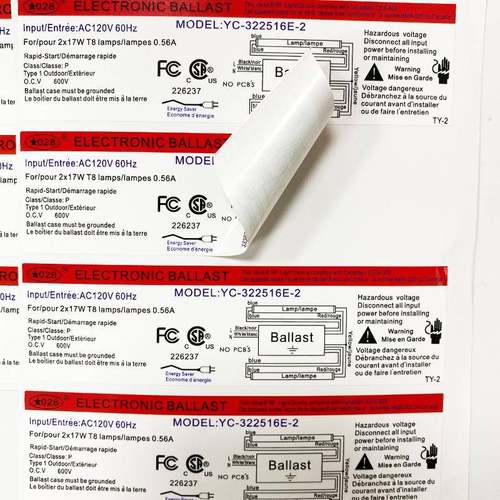 标签印刷厂子CSA标器签白色PE镇T耐高UKF温电流标贴美规FCC认证标
