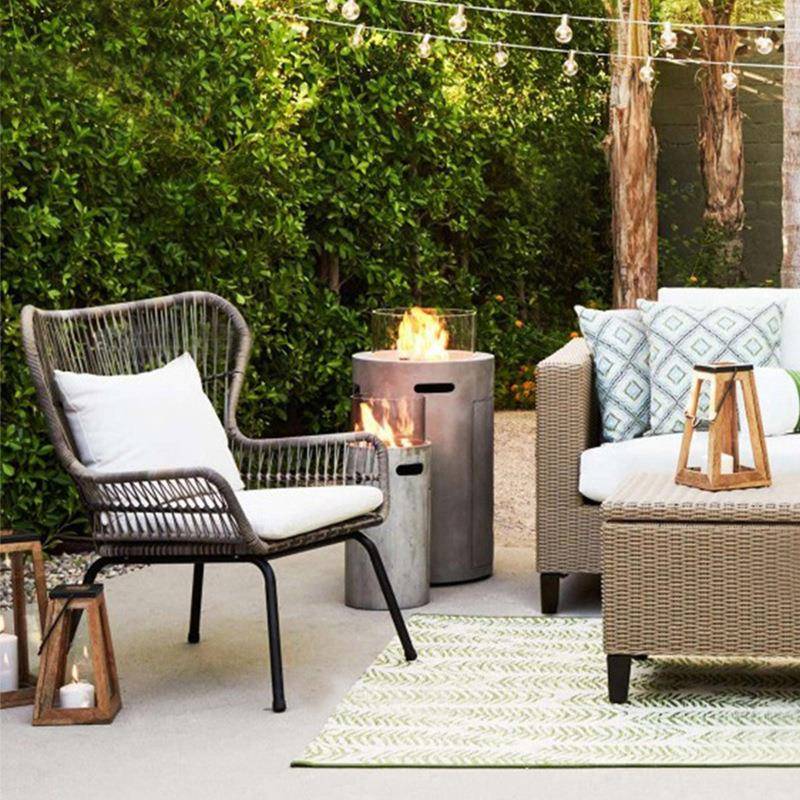 制阳台桌椅酒店家具藤编桌 椅户外弧形椅（别墅花园庭院悠藤椅三