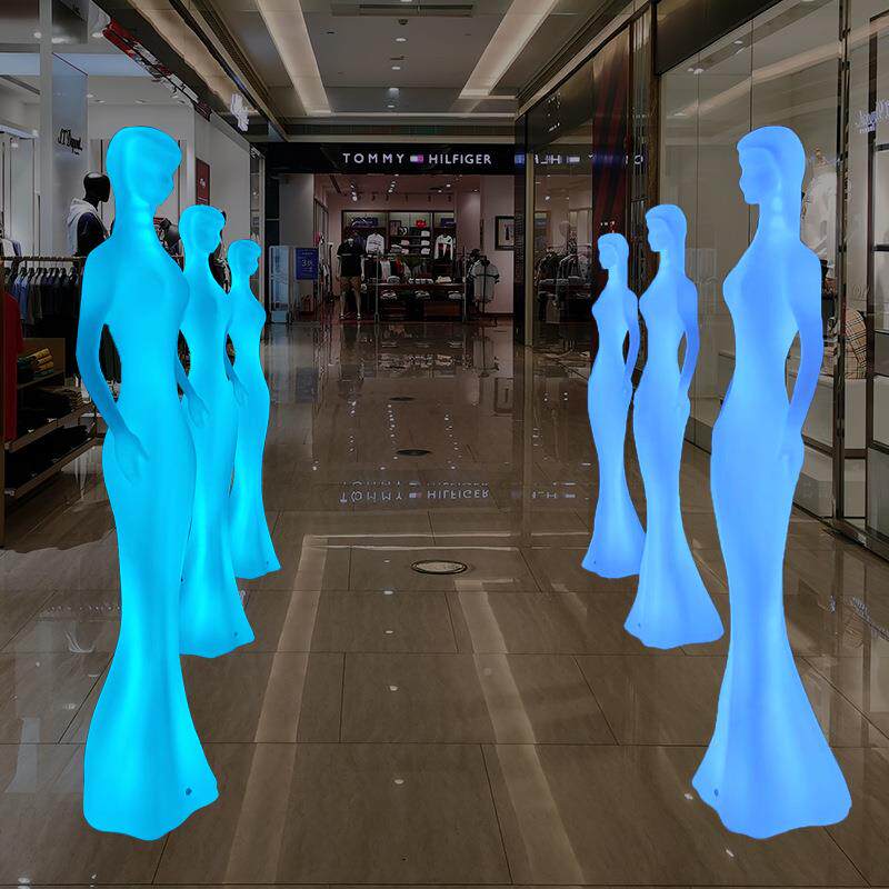 l展e陈d发光模特摆件创意景美人形灯室内户2外会装饰酒店落地观灯