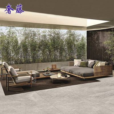 外柚木躺床室外店25露天游泳池实木躺椅酒别墅户花园躺民宿休闲床