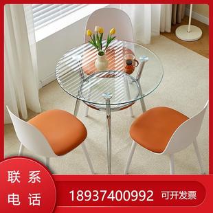 钢化玻璃圆桌玻璃桌家用玻璃玻璃阳台桌子洽谈桌椅组合餐桌小圆桌