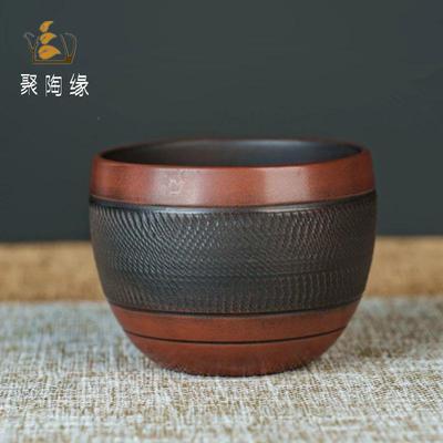 云南建水紫陶茶杯品茗杯小茶杯跳刀纹主人杯泡茶高端功夫茶具家用