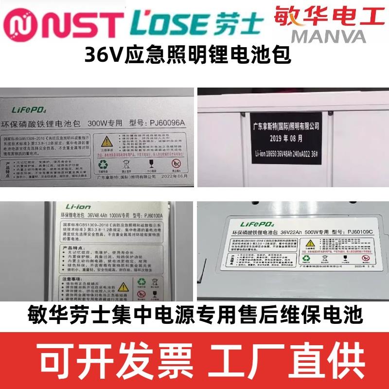 敏华劳士拿斯特应急照明集中电源主机36V锂电池包PJ60109/PJ60108