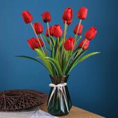 郁金香仿真花高档摆件客厅装 饰品假花花束餐桌面干花绢花家居摆设