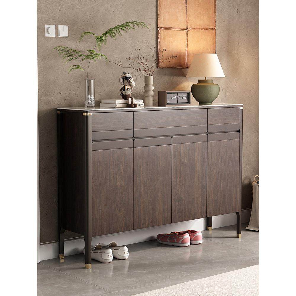 北欧轻奢新岩板鞋柜实木框家用门口室内楼道鞋柜玄关柜一体入户储,住宅家具,鞋柜,淘宝优惠券,粉丝福利购,淘宝优惠卷