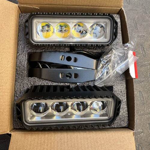 双色led射灯12v24v透镜远近一体小钢炮货车改装前杠雾灯激光大灯