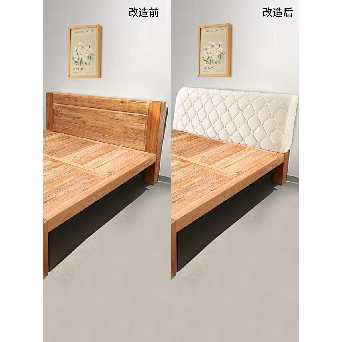 木头硬板床头套罩2025新款全包夹棉加厚软包靠垫1米5床头遮丑神器