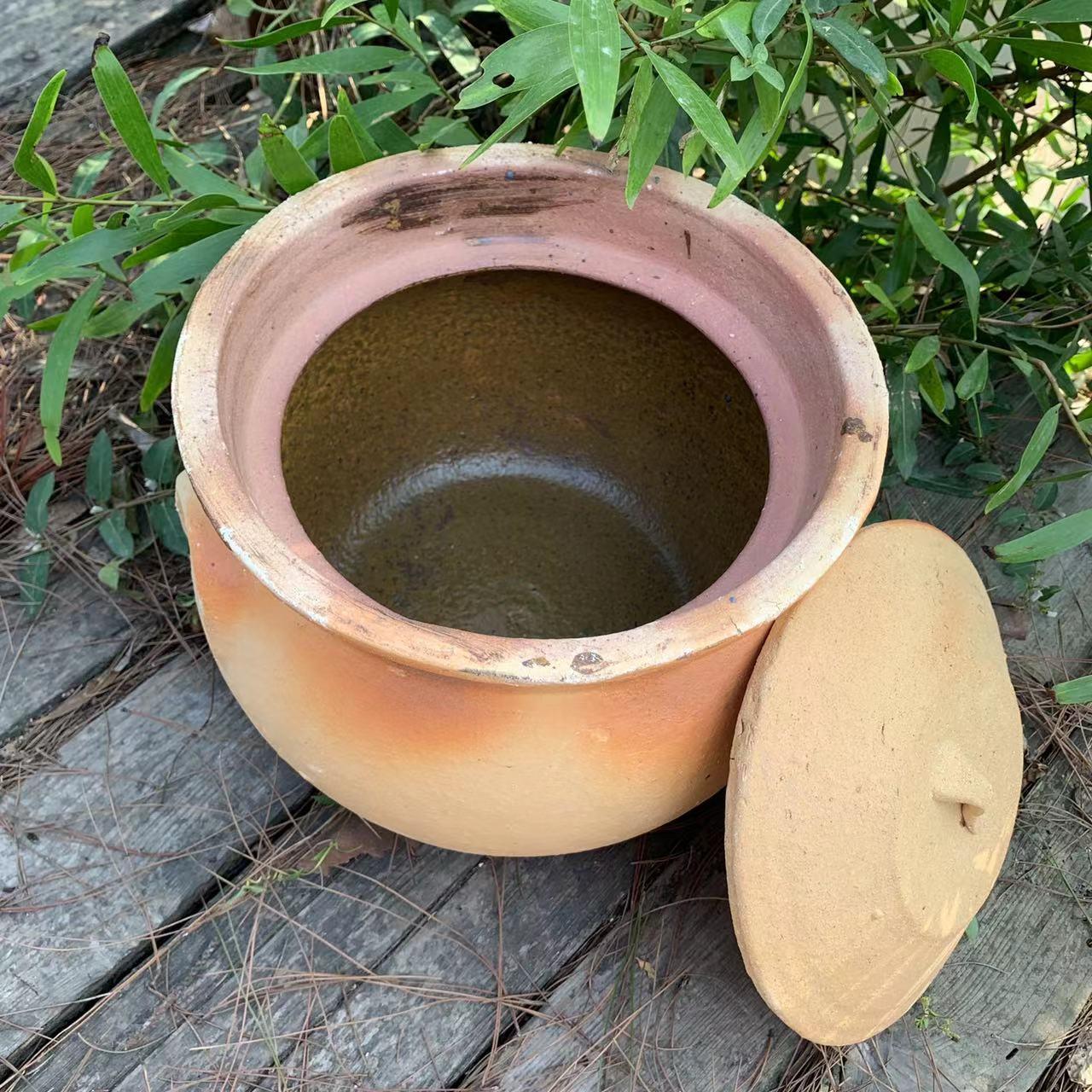 老式闽南传统粗陶陶土无釉孕妇保健汤炖锅中国风明火红土陶罐