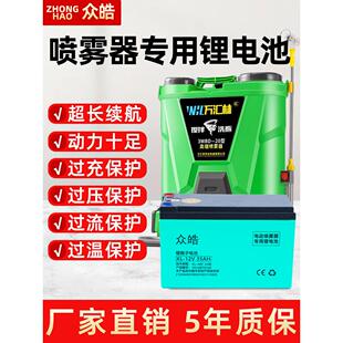 电动喷雾器锂电池12V大容量电池农用背包喷雾器配件中昊电池