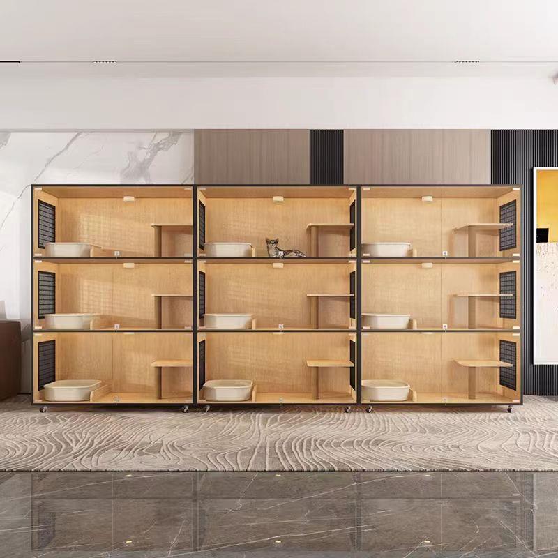 猫别墅实木三层猫笼猫窝猫屋宠物店饲养养笼产房猫笼展示猫柜