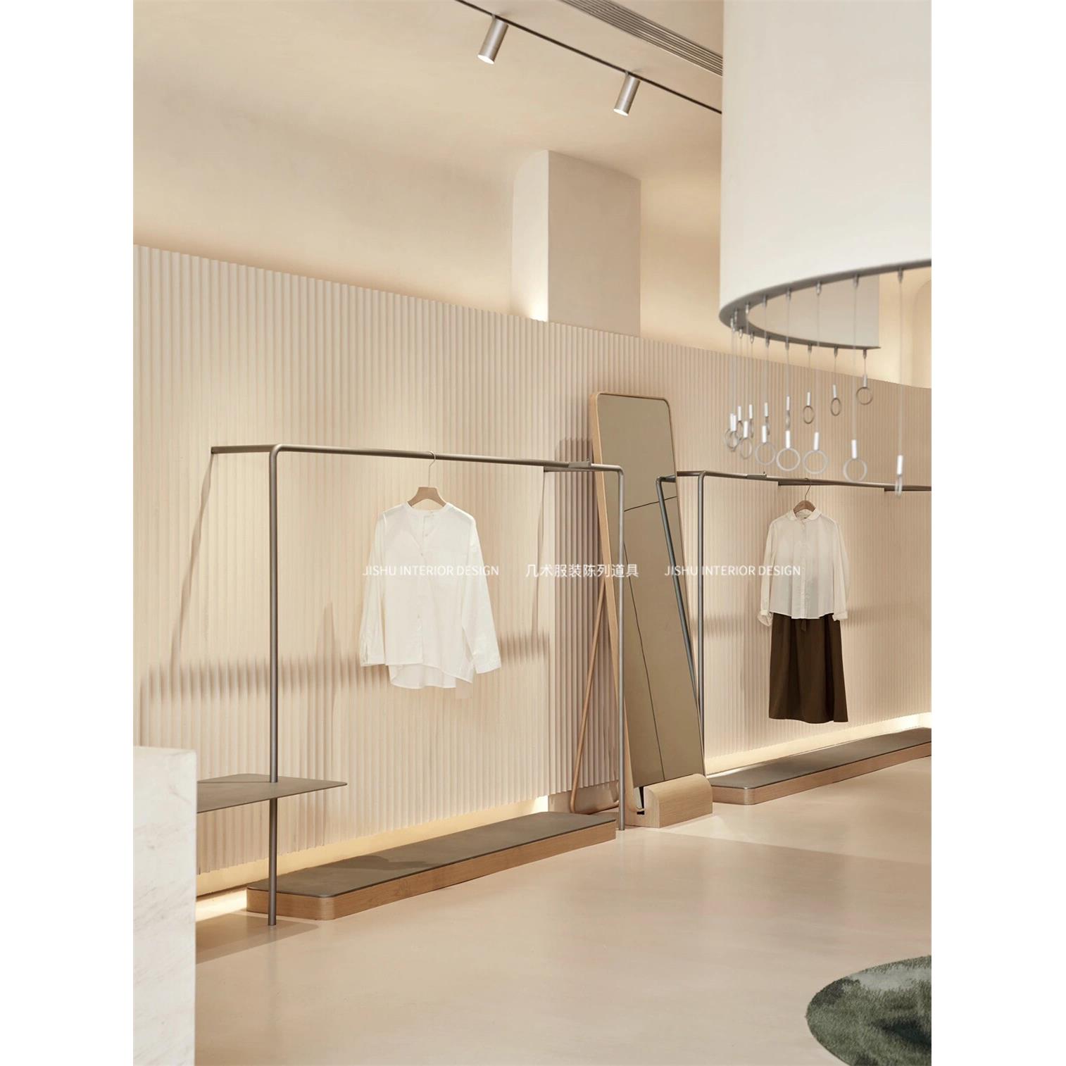 女装童装服装店展示架陈列架子上墙墙壁挂落地式挂衣架货架不锈钢