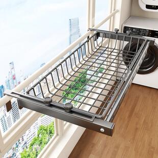 德国窗外晾衣架阳台晾晒窗户高层室外伸缩晒鞋架防盗窗台置物挂架