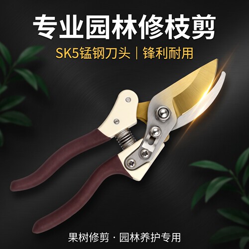 专业园林修枝剪SK5锰钢刀头果树剪枝剪果园树枝剪花木修剪工具